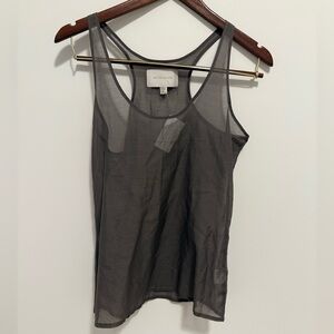 BROCHU WALKER Women's Driftwood‎ Black Layered Tank Top Sleeveless Blouse S NWT